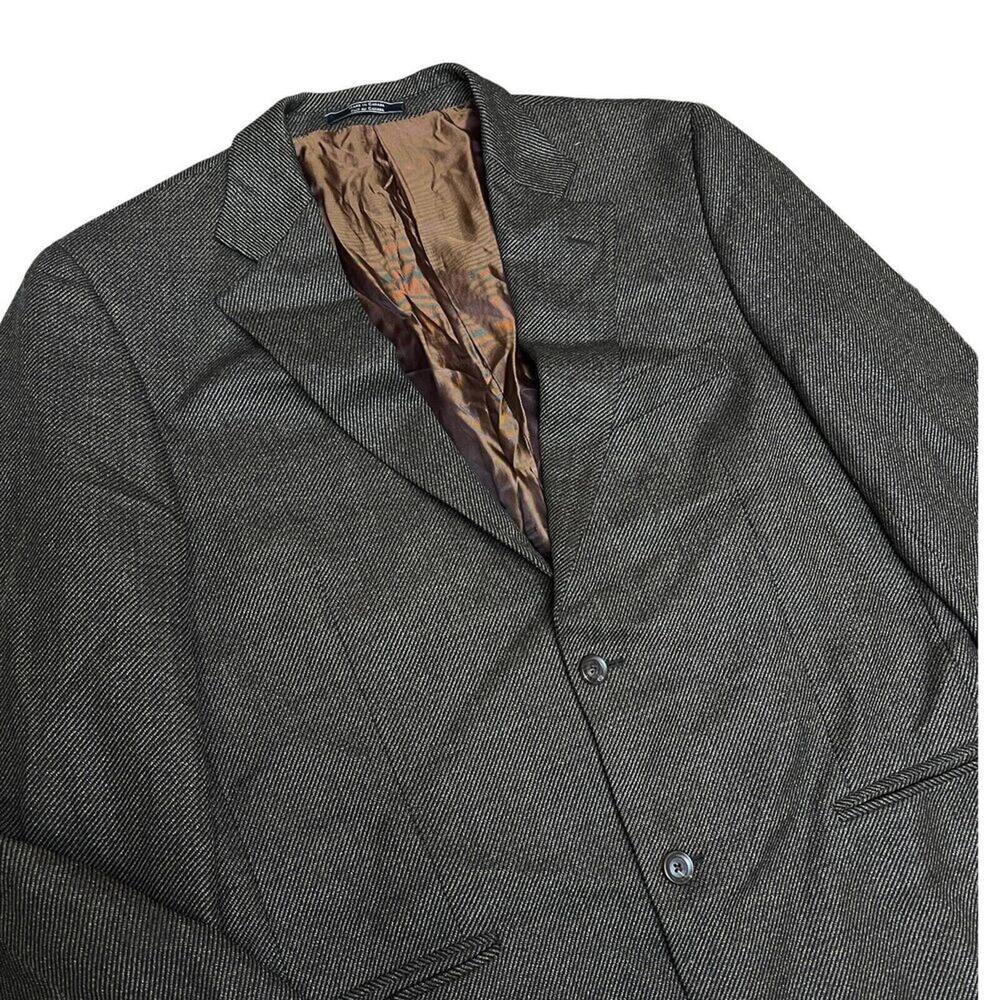 Arnold‎ Brant Blazer Mens 42L-T Brown Wool Herringbone 2 Button Canada Jetted